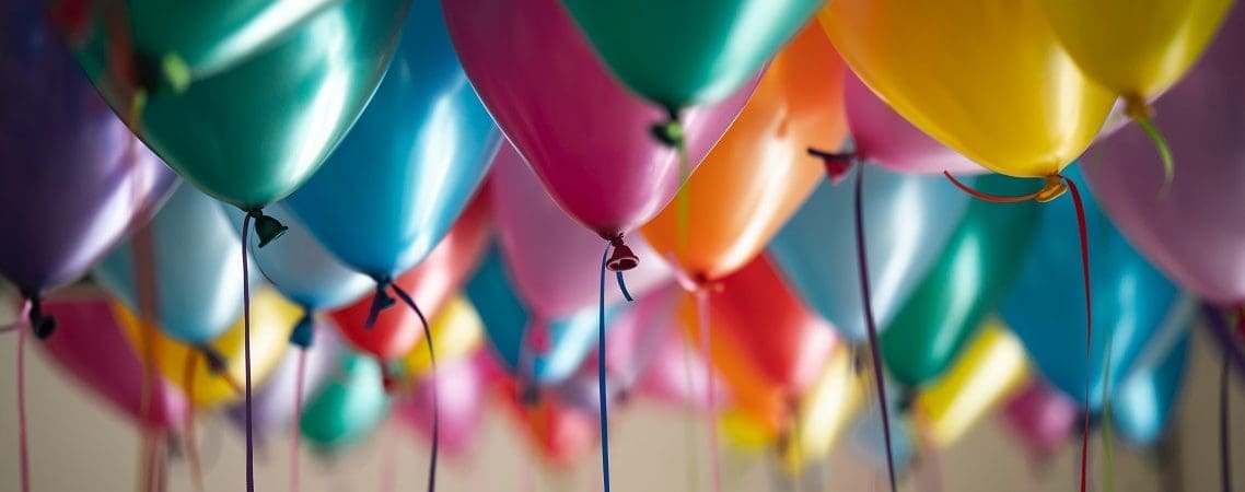 A variety of different colour balloons