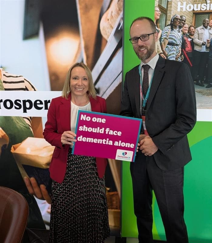 Dementia UK Deputy Director of Policy, Campaigns and Public Affairs meeting Liberal Democrat Spokesperson for Health, Helen Morgan