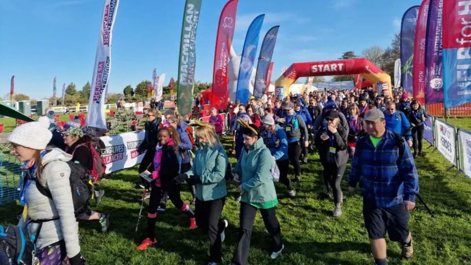 crowd at the start line of the Easter 50 challenge