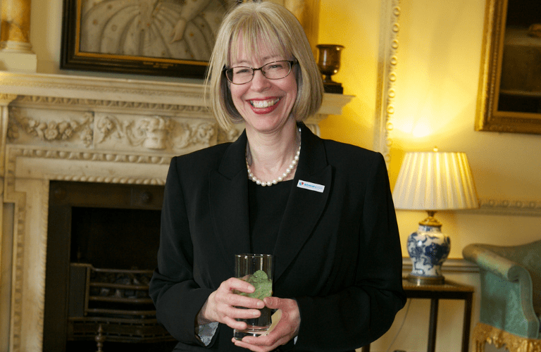 CEO and Chief Admiral Nurse Hilda Hayo inside Downing Street