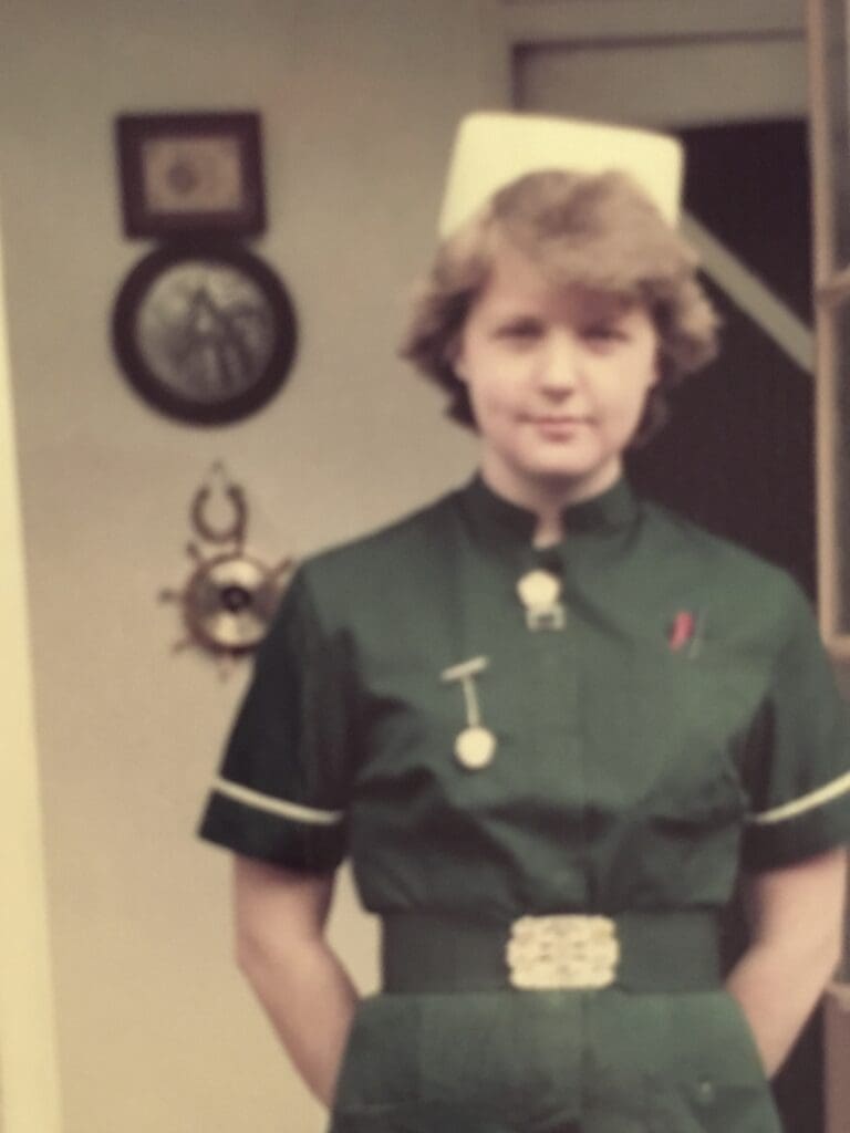 Archival photo of Julie when she graduated nursing school