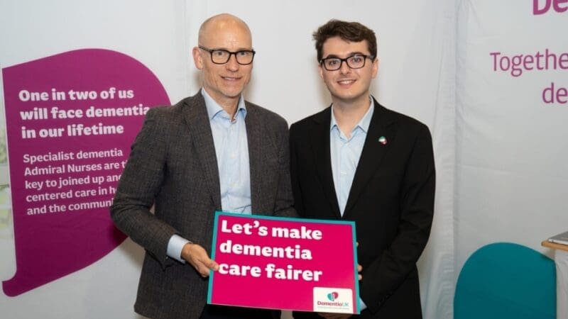 James Evans, Dementia UK Public Affairs Officer and Minister for Care, Stephen Kinnock