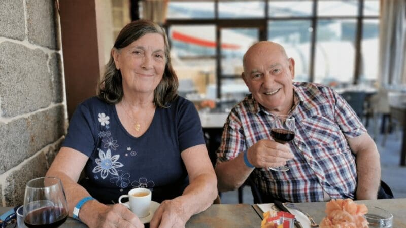 Linda and Kip sitting together