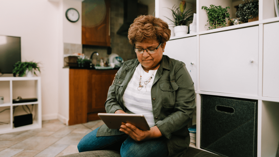 Older person with an iPad
