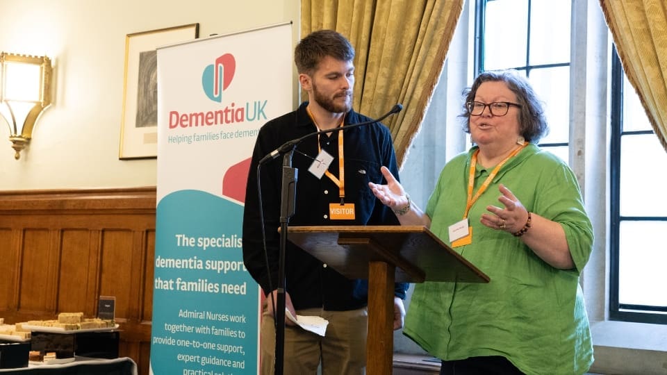 Will and Ronnie sharing their personal experiences of dementia at the parlimentary event