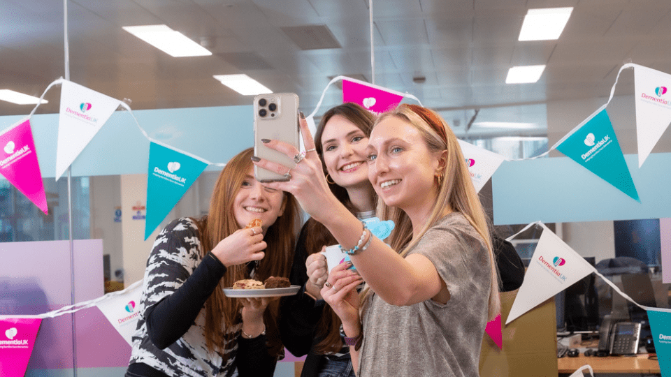 Three women taking a seflie