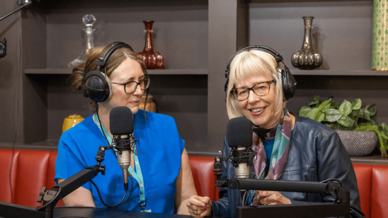 Vic Lyons, Admiral Nurse on the left and Hilda Hayo, Chief Admiral Nurse and CEO of Dementia UK on the right