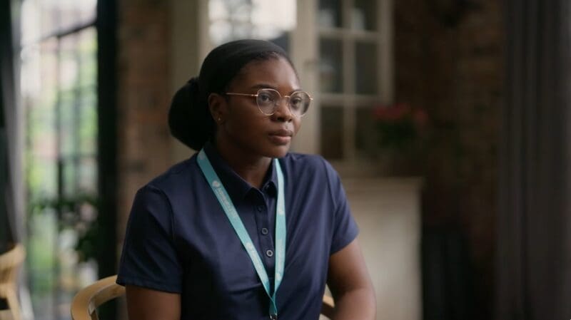 Safia talking to Elene