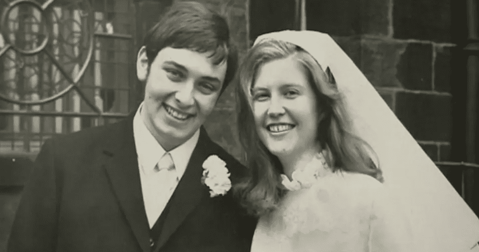 Peter and Susan smile on their wedding day