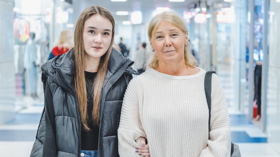 teenage daughter with her mum