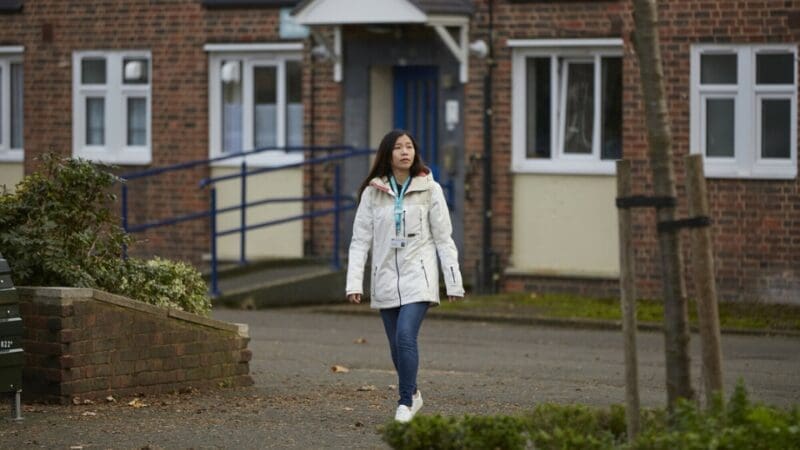 admiral nurse emily leaving a home visit