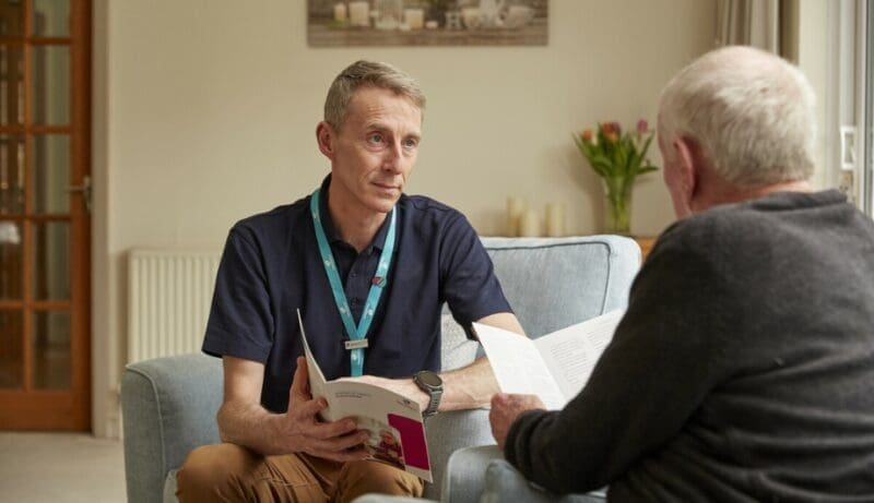 dementia specialist admiral nurse gary provides support to elderly man