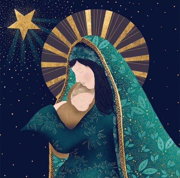 virgin Mary and baby Jesus Christmas ecard