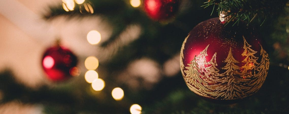 Christmas bauble on a tree