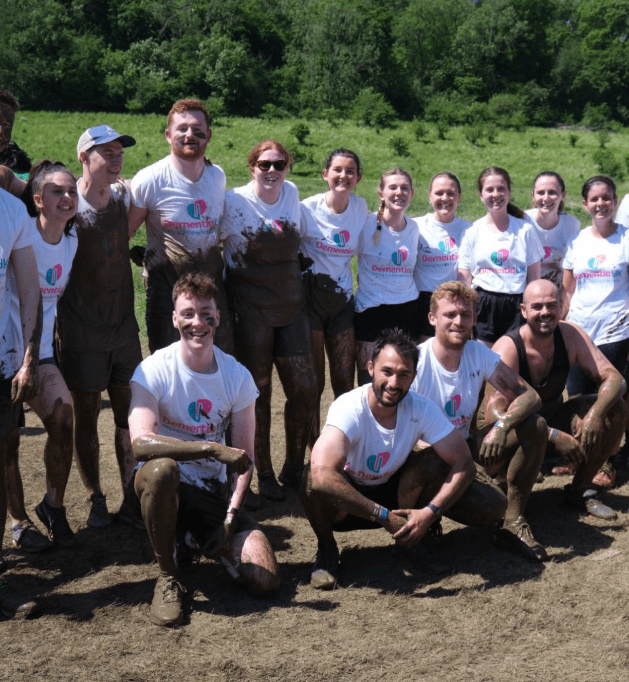 colleagues taking on a tough mudder event to support Dementia UK