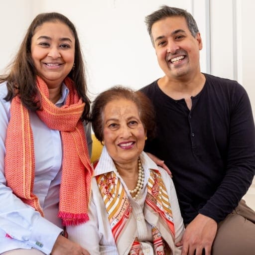 Aqib and Shahbanu with their mum