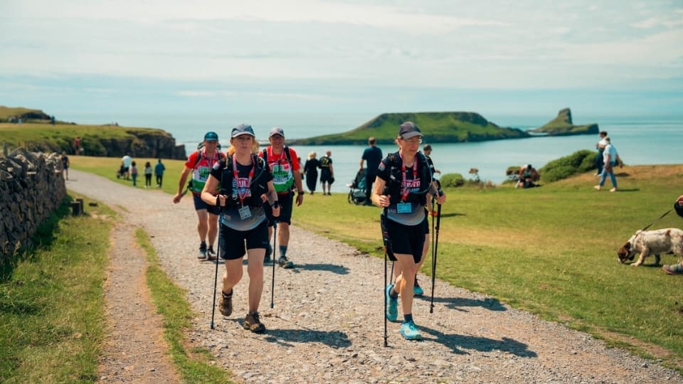 participants walking the gower peninsula ultra challenge