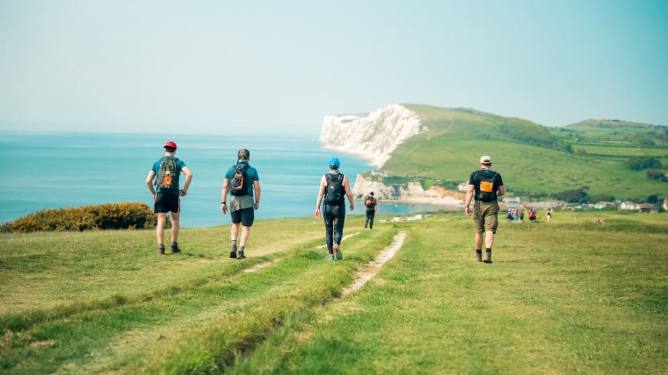 participants walking in the Isle of Wight challenge