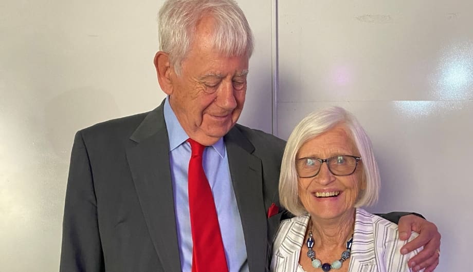 Storyteller Russell and his wife Carol