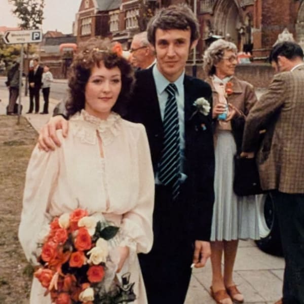 storyteller jon's mum and dad on their wedding day