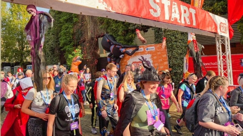 participants in the ultra challenge halloween walk