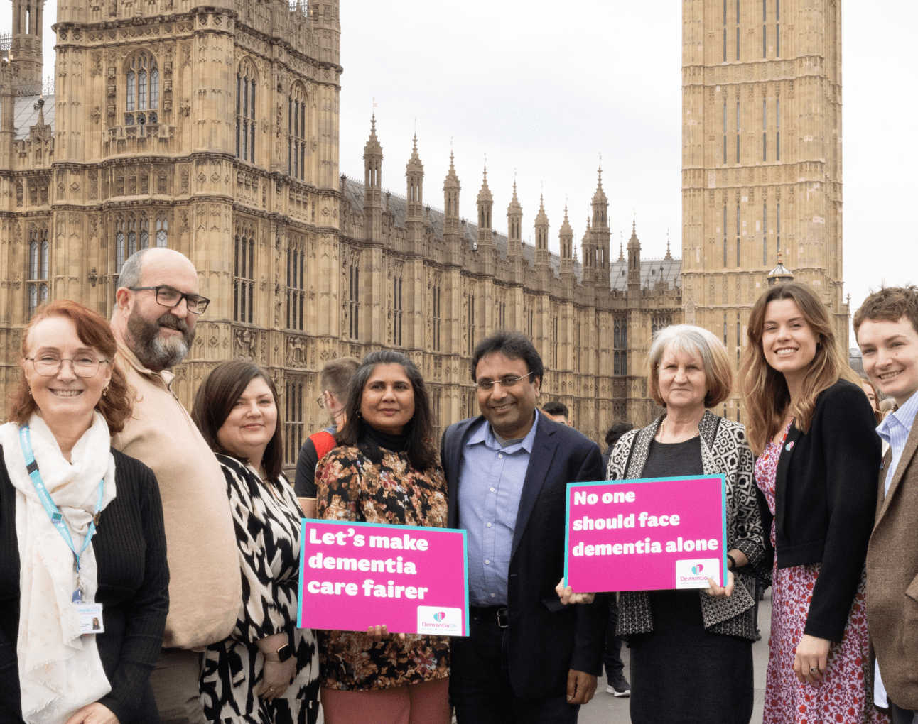 Campaigners outside the houses of parliament